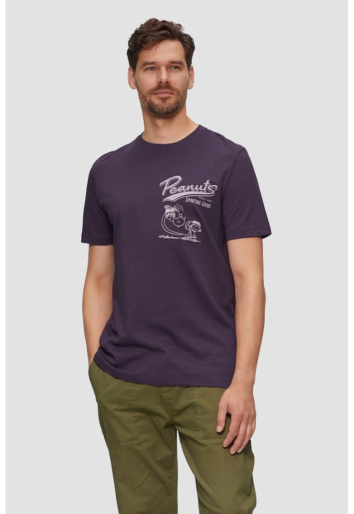 Tricou de bumbac cu imprimeu Peanuts-BARBATI/IMBRACAMINTE/Tricouri si maiouri-IMBRACAMINTE/Tricouri si maiouri