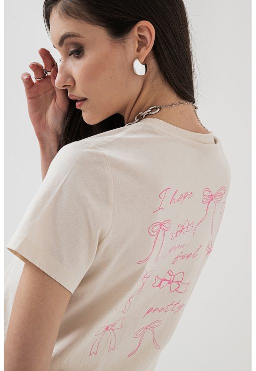 Tricou de bumbac cu imprimeu Vanessa-FEMEI/IMBRACAMINTE/Tricouri si maiouri-IMBRACAMINTE/Tricouri si maiouri