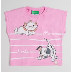 Tricou de bumbac cu imprimeu cu desene-FETE/IMBRACAMINTE/Tricouri si maiouri-IMBRACAMINTE/Tricouri si maiouri