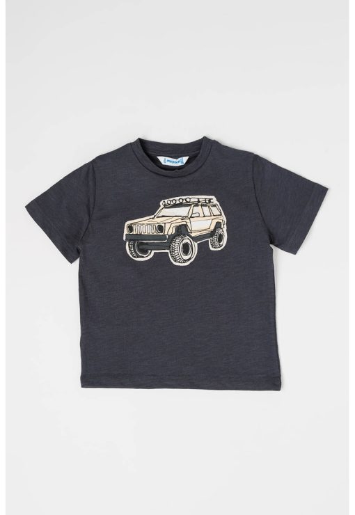Tricou de bumbac cu imprimeu cu masina-BAIETI/IMBRACAMINTE/Tricouri si maiouri-IMBRACAMINTE/Tricouri si maiouri