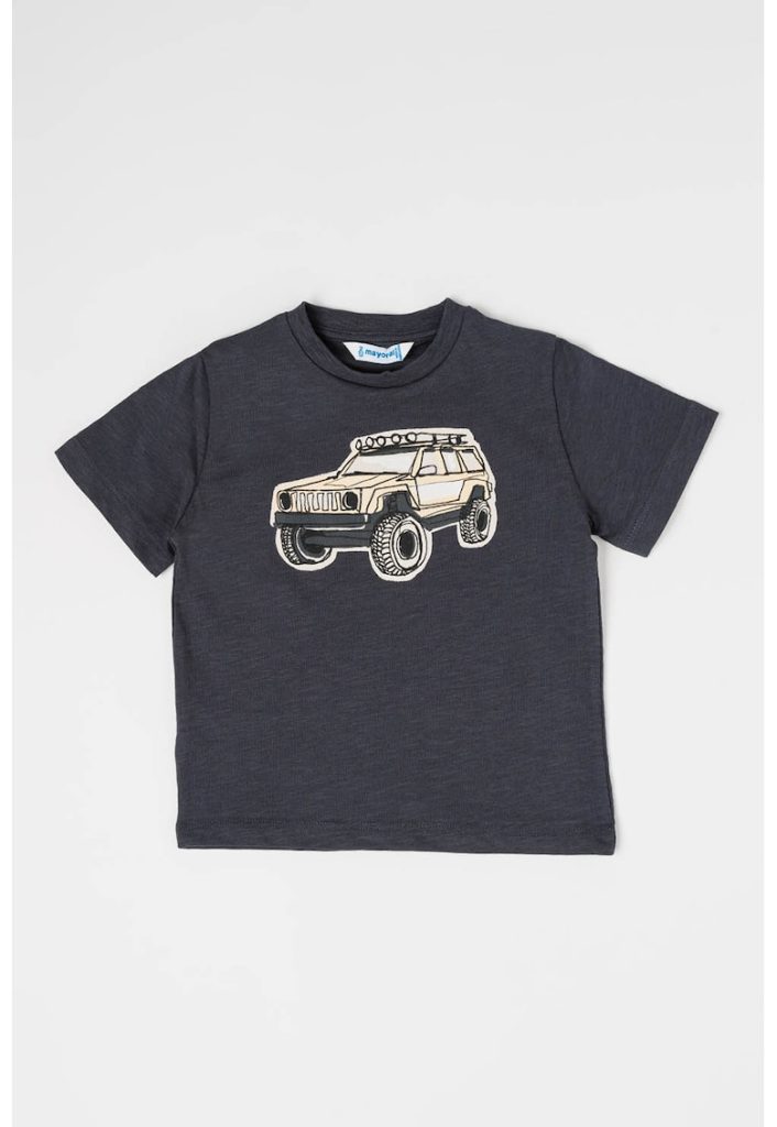 Tricou de bumbac cu imprimeu cu masina-BAIETI/IMBRACAMINTE/Tricouri si maiouri-IMBRACAMINTE/Tricouri si maiouri