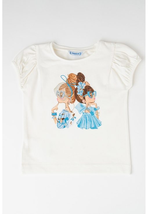 Tricou de bumbac cu imprimeu grafic-FETE/IMBRACAMINTE/Tricouri si maiouri-IMBRACAMINTE/Tricouri si maiouri