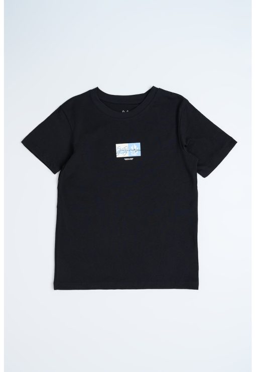 Tricou de bumbac cu imprimeu grafic discret-BAIETI/IMBRACAMINTE/Tricouri si maiouri-IMBRACAMINTE/Tricouri si maiouri