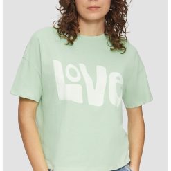 Tricou de bumbac cu imprimeu logo-FEMEI/IMBRACAMINTE/Tricouri si maiouri-IMBRACAMINTE/Tricouri si maiouri