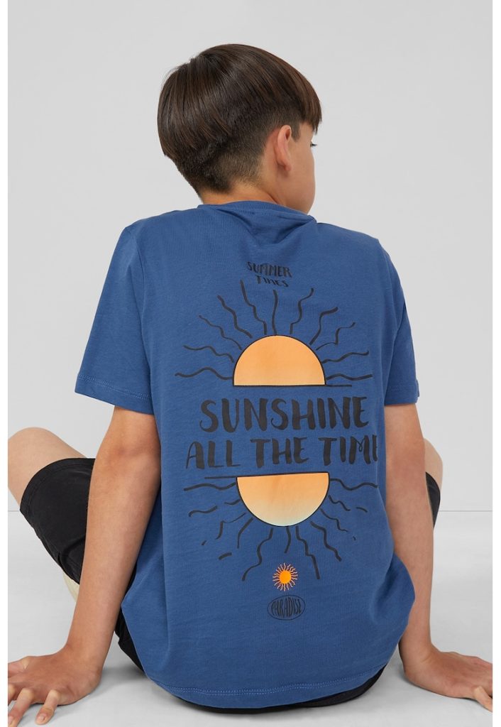 Tricou de bumbac cu imprimeu pe spate-BAIETI/IMBRACAMINTE/Tricouri si maiouri-IMBRACAMINTE/Tricouri si maiouri