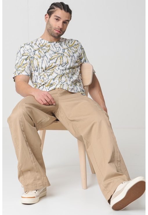 Tricou de bumbac cu imprimeu tropical-BARBATI/IMBRACAMINTE/Tricouri si maiouri-IMBRACAMINTE/Tricouri si maiouri