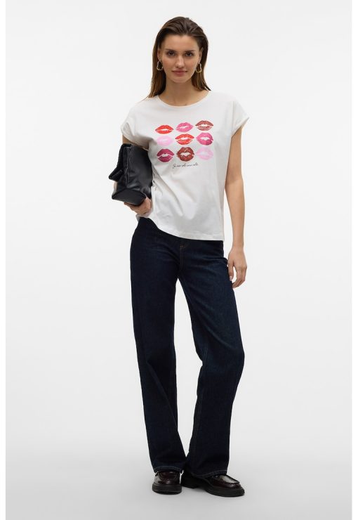 Tricou de bumbac organic cu imprimeu grafic-FEMEI/IMBRACAMINTE/Tricouri si maiouri-IMBRACAMINTE/Tricouri si maiouri