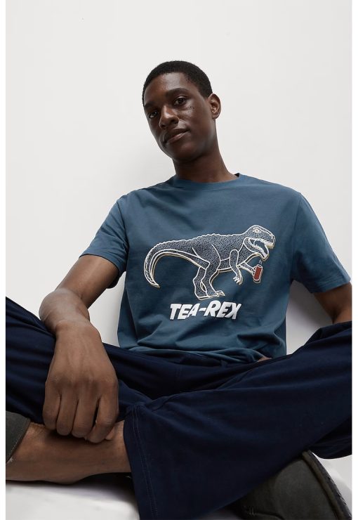 Tricou de pijama din bumbac-BARBATI/IMBRACAMINTE/Tricouri si maiouri-IMBRACAMINTE/Tricouri si maiouri