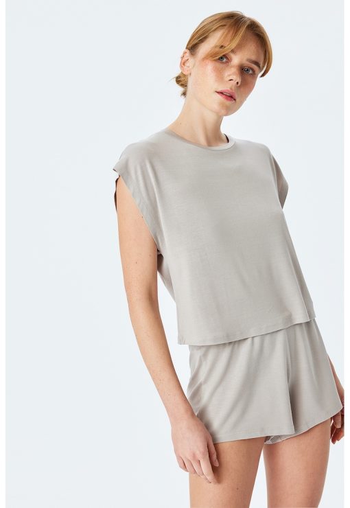 Tricou de pijama lejer din amestec de modal cu model uni-FEMEI/IMBRACAMINTE/Pijamale si halate de baie-IMBRACAMINTE/Pijamale si halate de baie