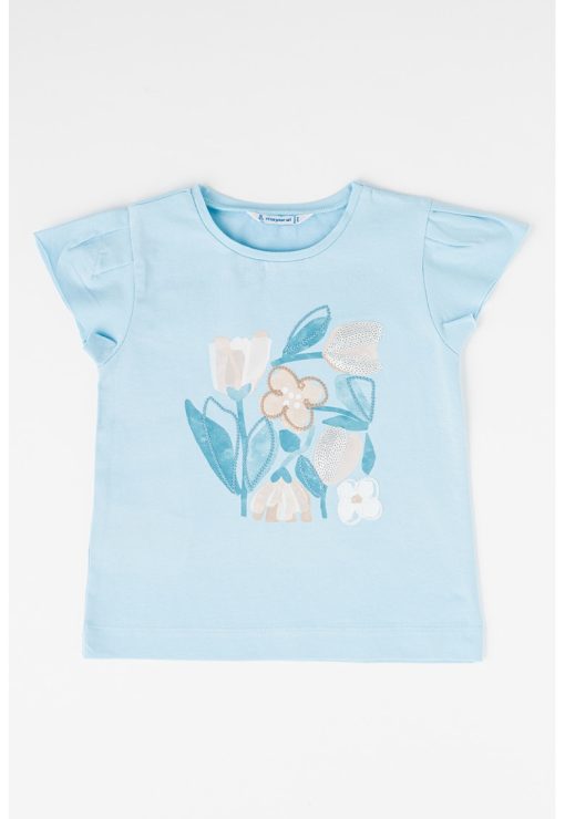 Tricou din amestec de bumbac cu imprimeu-FETE/IMBRACAMINTE/Tricouri si maiouri-IMBRACAMINTE/Tricouri si maiouri