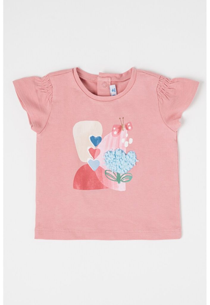 Tricou din amestec de bumbac cu model grafic-FETE/IMBRACAMINTE/Bluze-IMBRACAMINTE/Bluze