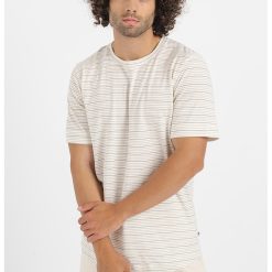 Tricou din amestec de bumbac cu model in dungi-BARBATI/IMBRACAMINTE/Tricouri si maiouri-IMBRACAMINTE/Tricouri si maiouri