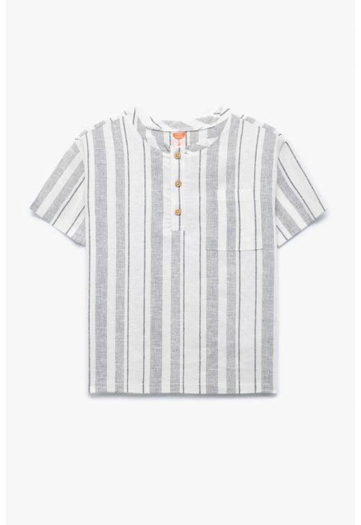 Tricou din amestec de in cu buzunar pe piept-BAIETI/IMBRACAMINTE/Tricouri si maiouri-IMBRACAMINTE/Tricouri si maiouri