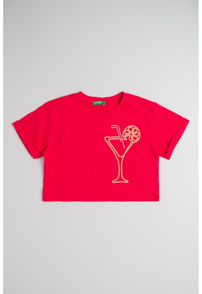 Tricou din bumbac cu broderie-FETE/IMBRACAMINTE/Tricouri si maiouri-IMBRACAMINTE/Tricouri si maiouri
