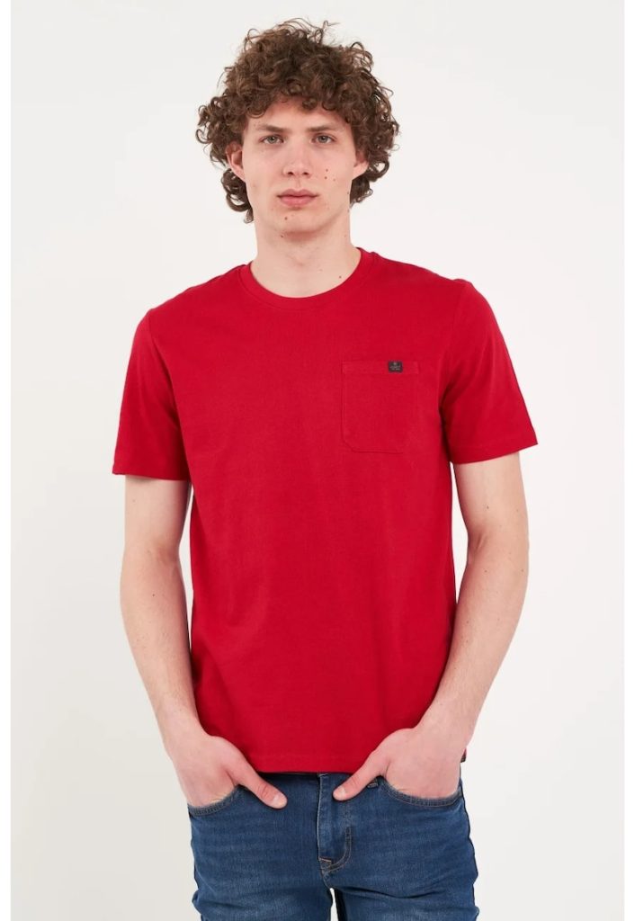 Tricou din bumbac cu buzunar pe piept-BARBATI/IMBRACAMINTE/Tricouri si maiouri-IMBRACAMINTE/Tricouri si maiouri