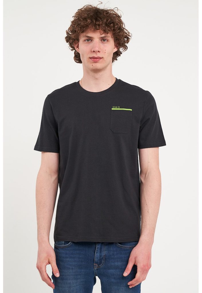 Tricou din bumbac cu decolteu la baza gatului-BARBATI/IMBRACAMINTE/Tricouri si maiouri-IMBRACAMINTE/Tricouri si maiouri