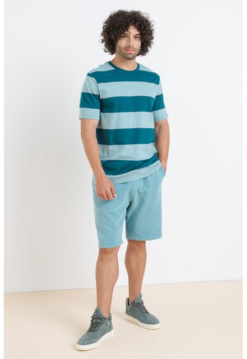 Tricou din bumbac cu decolteu la baza gatului-BARBATI/IMBRACAMINTE/Tricouri si maiouri-IMBRACAMINTE/Tricouri si maiouri