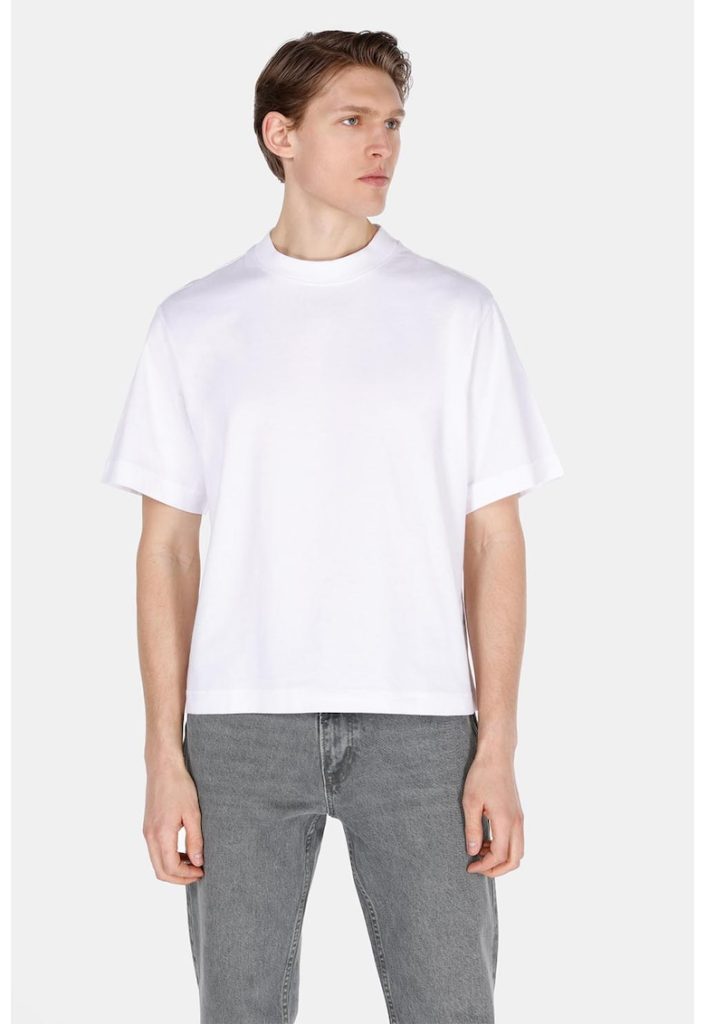 Tricou din bumbac cu decolteu la baza gatului-BARBATI/IMBRACAMINTE/Tricouri si maiouri-IMBRACAMINTE/Tricouri si maiouri