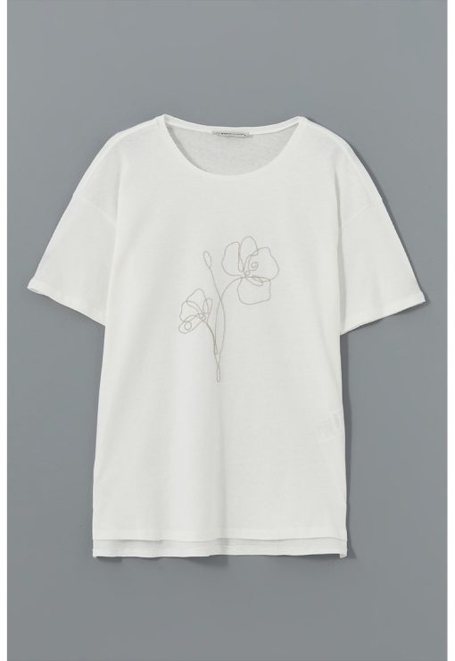 Tricou din bumbac cu imprimeu-FEMEI/IMBRACAMINTE/Tricouri si maiouri-IMBRACAMINTE/Tricouri si maiouri