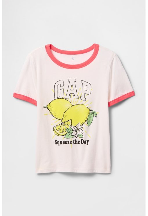 Tricou din bumbac cu imprimeu cu fructe-FETE/IMBRACAMINTE/Tricouri si maiouri-IMBRACAMINTE/Tricouri si maiouri
