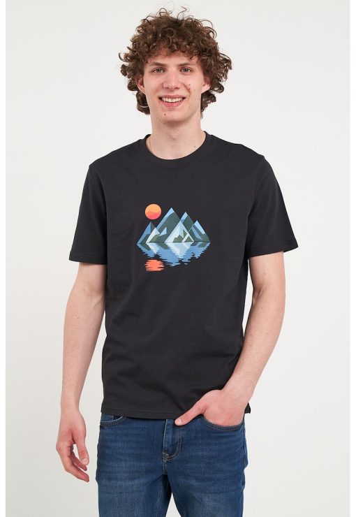 Tricou din bumbac cu imprimeu pe partea din fata-BARBATI/IMBRACAMINTE/Tricouri si maiouri-IMBRACAMINTE/Tricouri si maiouri