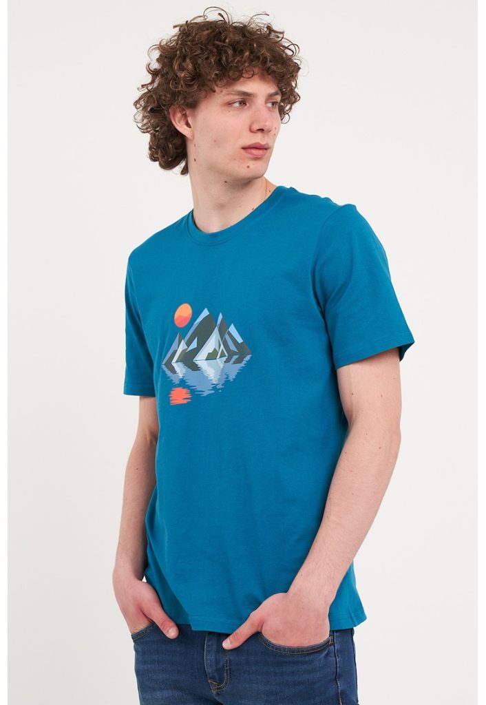 Tricou din bumbac cu imprimeu pe partea din fata-BARBATI/IMBRACAMINTE/Tricouri si maiouri-IMBRACAMINTE/Tricouri si maiouri