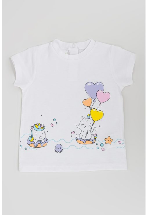 Tricou din bumbac cu model grafic-FETE/IMBRACAMINTE/Tricouri si maiouri-IMBRACAMINTE/Tricouri si maiouri