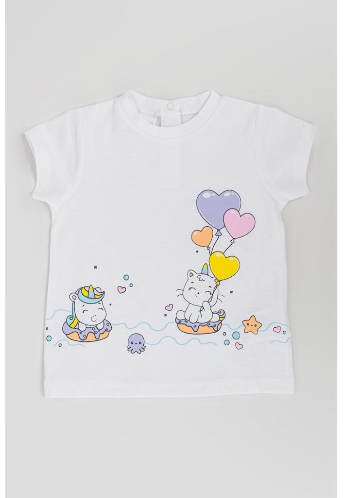Tricou din bumbac cu model grafic-FETE/IMBRACAMINTE/Tricouri si maiouri-IMBRACAMINTE/Tricouri si maiouri
