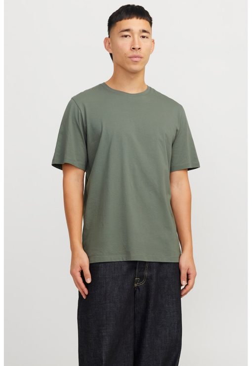 Tricou din bumbac organic cu decolteu la baza gatului-BARBATI/IMBRACAMINTE/Tricouri si maiouri-IMBRACAMINTE/Tricouri si maiouri