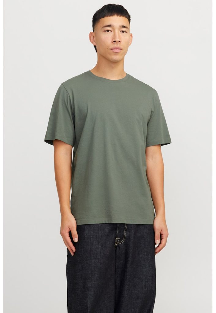 Tricou din bumbac organic cu decolteu la baza gatului-BARBATI/IMBRACAMINTE/Tricouri si maiouri-IMBRACAMINTE/Tricouri si maiouri