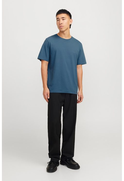Tricou din bumbac organic cu decolteu la baza gatului-BARBATI/IMBRACAMINTE/Tricouri si maiouri-IMBRACAMINTE/Tricouri si maiouri