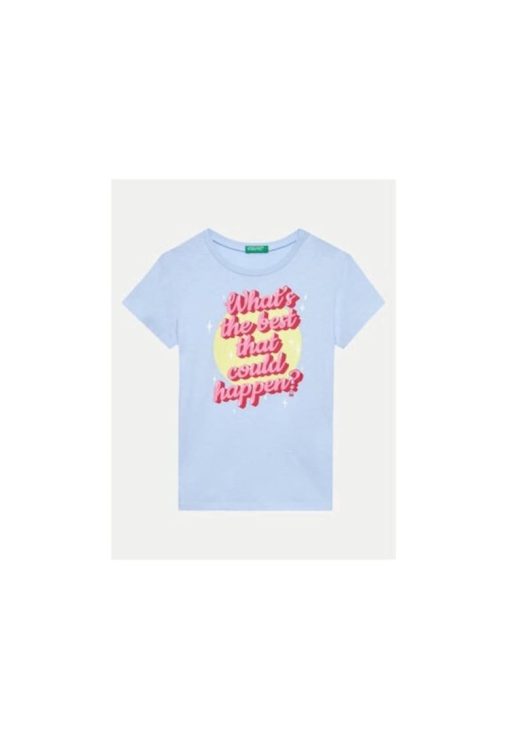 Tricou fete -  303817947 - Bumbac - Albastru-FETE/IMBRACAMINTE/Tricouri si maiouri-IMBRACAMINTE/Tricouri si maiouri