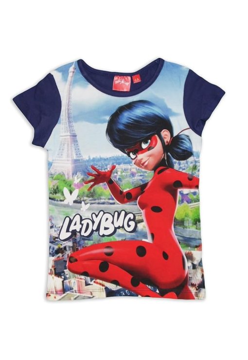 Tricou fete - Albastru - Bumbac --FETE/IMBRACAMINTE/Tricouri si maiouri-IMBRACAMINTE/Tricouri si maiouri