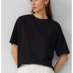 Tricou lejer cu decolteu la baza gatului-FEMEI/IMBRACAMINTE/Tricouri si maiouri-IMBRACAMINTE/Tricouri si maiouri