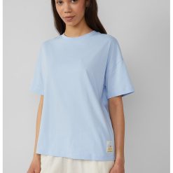 Tricou lejer cu decolteu la baza gatului-FEMEI/IMBRACAMINTE/Tricouri si maiouri-IMBRACAMINTE/Tricouri si maiouri