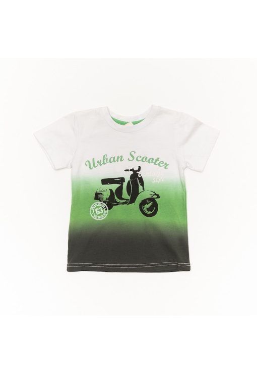Tricou model scuter copii - din bumbac - 23320 - Verde --BAIETI/IMBRACAMINTE/Tricouri si maiouri-IMBRACAMINTE/Tricouri si maiouri