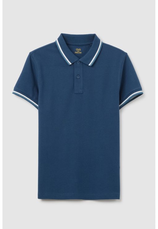 Tricou polo cu benzi inguste contrastante-BAIETI/IMBRACAMINTE/Tricouri si maiouri-IMBRACAMINTE/Tricouri si maiouri