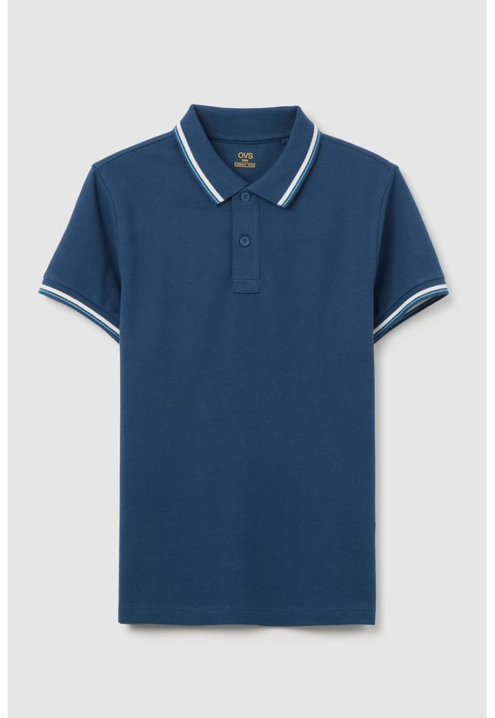 Tricou polo cu benzi inguste contrastante-BAIETI/IMBRACAMINTE/Tricouri si maiouri-IMBRACAMINTE/Tricouri si maiouri