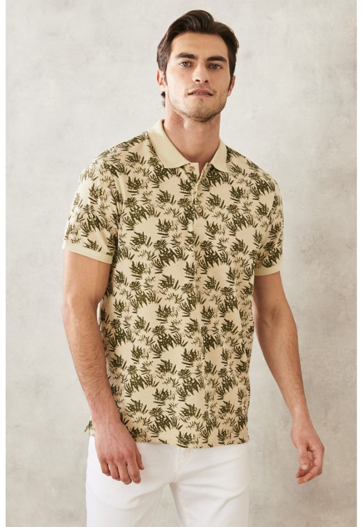 Tricou polo slim fit cu model grafic-BARBATI/IMBRACAMINTE/Tricouri si maiouri-IMBRACAMINTE/Tricouri si maiouri