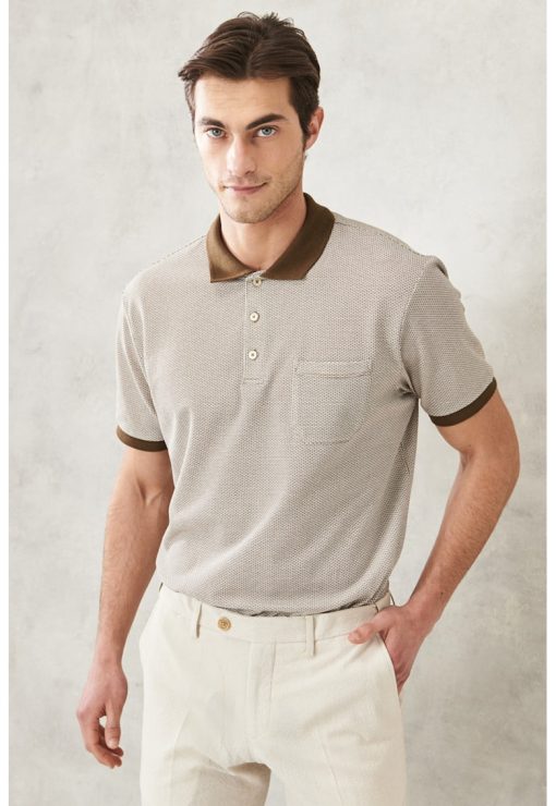 Tricou polo texturat cu buzunar aplicat-BARBATI/IMBRACAMINTE/Tricouri si maiouri-IMBRACAMINTE/Tricouri si maiouri