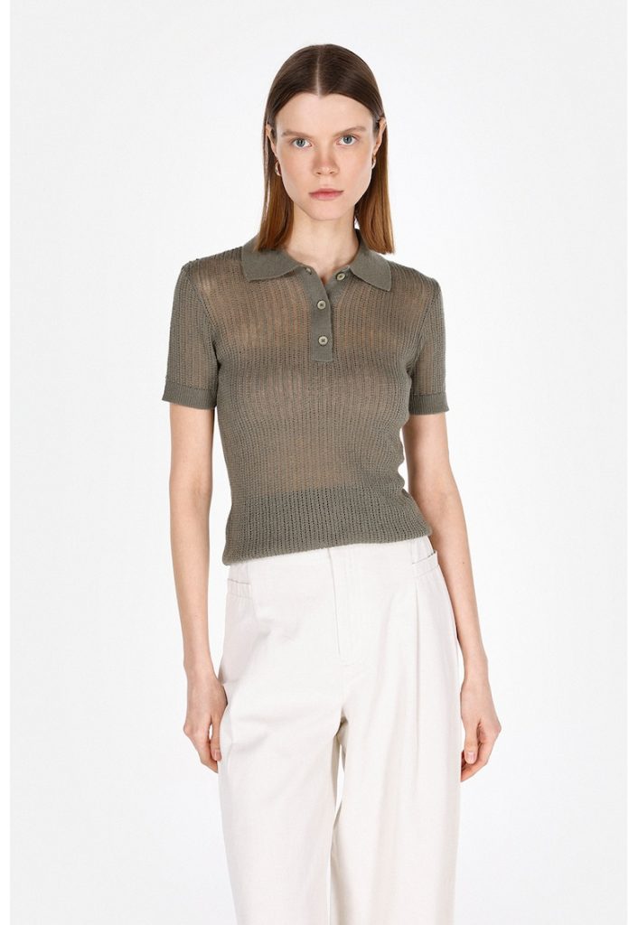 Tricou polo tricotat fin-FEMEI/IMBRACAMINTE/Tricouri si maiouri-IMBRACAMINTE/Tricouri si maiouri