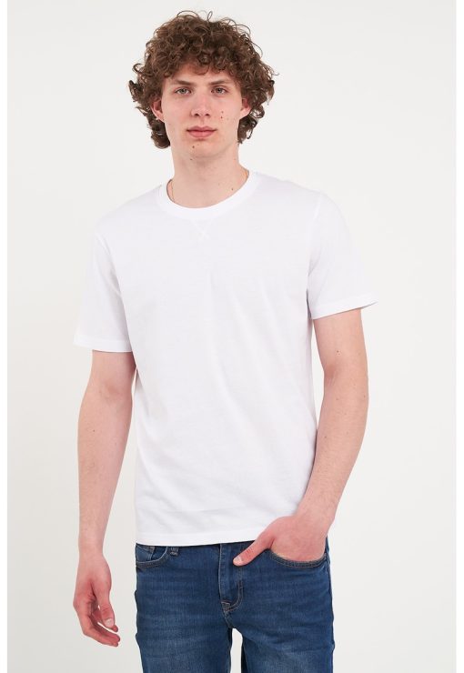 Tricou regular fit cu decolteu la baza gatului-BARBATI/IMBRACAMINTE/Tricouri si maiouri-IMBRACAMINTE/Tricouri si maiouri