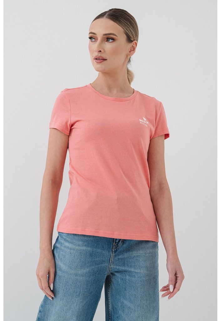 Tricou slim fit cu decolteu rotund-FEMEI/IMBRACAMINTE/Tricouri si maiouri-IMBRACAMINTE/Tricouri si maiouri