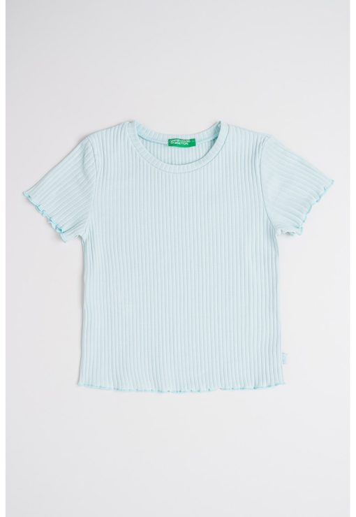 Tricou striat cu terminatii valurite-FETE/IMBRACAMINTE/Tricouri si maiouri-IMBRACAMINTE/Tricouri si maiouri