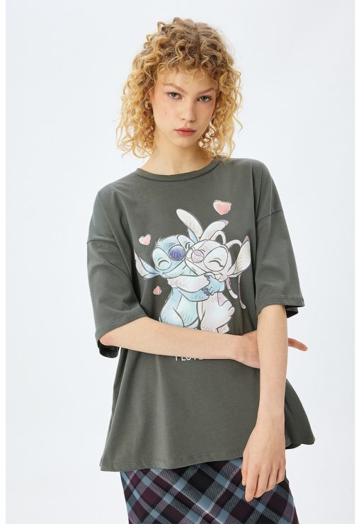 Tricou supradimensionat Lilo & Stitch-FEMEI/IMBRACAMINTE/Tricouri si maiouri-IMBRACAMINTE/Tricouri si maiouri