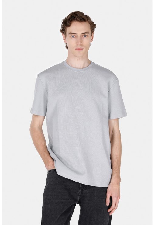 Tricou texturat cu decolteu la baza gatului-BARBATI/IMBRACAMINTE/Tricouri si maiouri-IMBRACAMINTE/Tricouri si maiouri