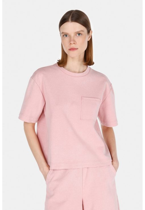Tricou uni cu buzunar pe piept-FEMEI/IMBRACAMINTE/Tricouri si maiouri-IMBRACAMINTE/Tricouri si maiouri