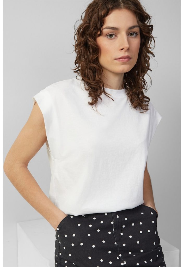 Tricou uni cu decolteu la baza gatului-FEMEI/IMBRACAMINTE/Tricouri si maiouri-IMBRACAMINTE/Tricouri si maiouri
