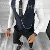 Vesta barbati eleganta slim fit bleumarin  B8165  D13-4.3-Veste > Veste barbati elegante