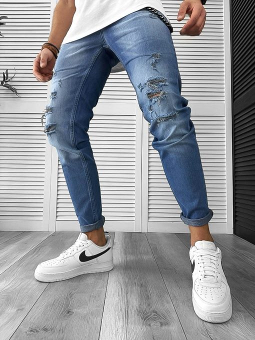 Blugi barbati conici albastri 2672  M3-4.1-Blugi barbati